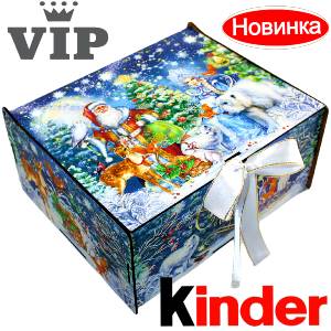 Сладкий подарок на Новый Год в картонной упаковке весом 1200 грамм по цене 2223 руб в Валдае